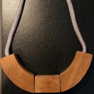 Anthropologie Wood Block Necklace